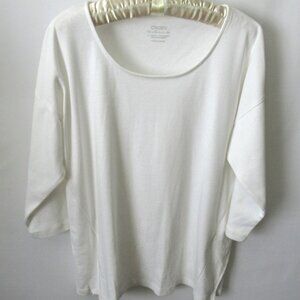Chico's ultimate tee white scoop neck 3/4 sleeve tee *Sz 2P(LP)*
